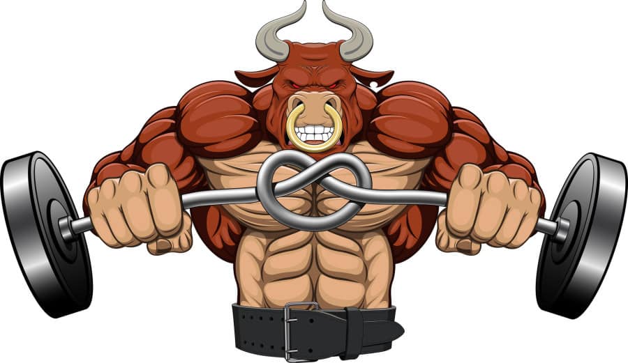 Illustration: a strong angry bull