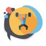 weightlifting flat icon with long shadow,eps10